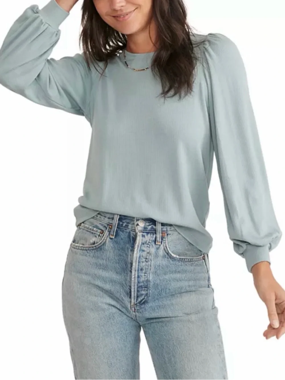 Marine Layer Royal Blue Ribbed Knit Top